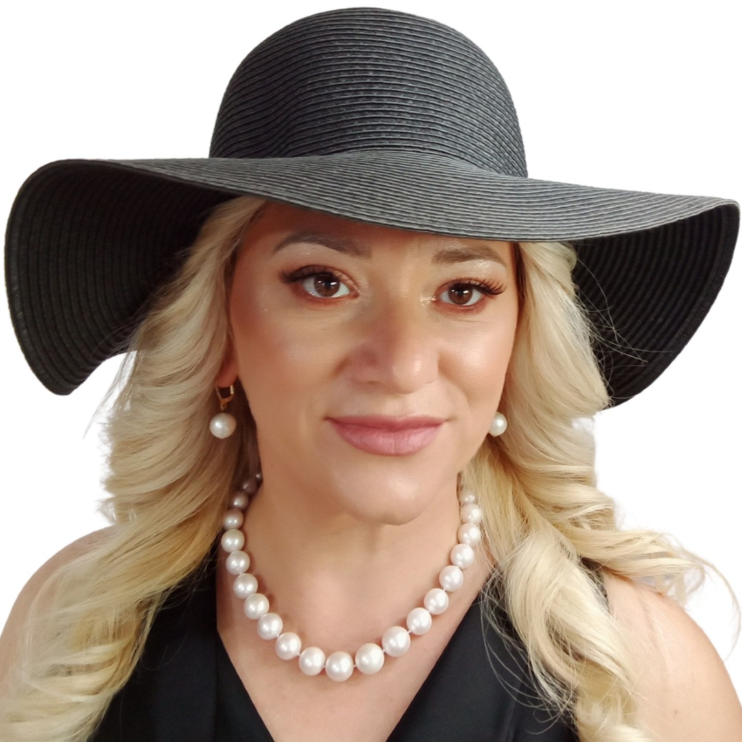 Colier cu Perle Naturale Edison Albe 11,5–14,5 mm, Aur Alb 14K, Vedere Frontală